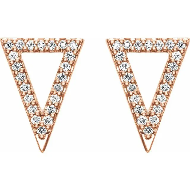 Earrings TreasureFineJewelers 14K Rose 14 CTW Diamond Triangle Earrings
