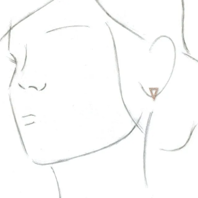 Earrings TreasureFineJewelers 14K Rose 14 CTW Diamond Triangle Earrings