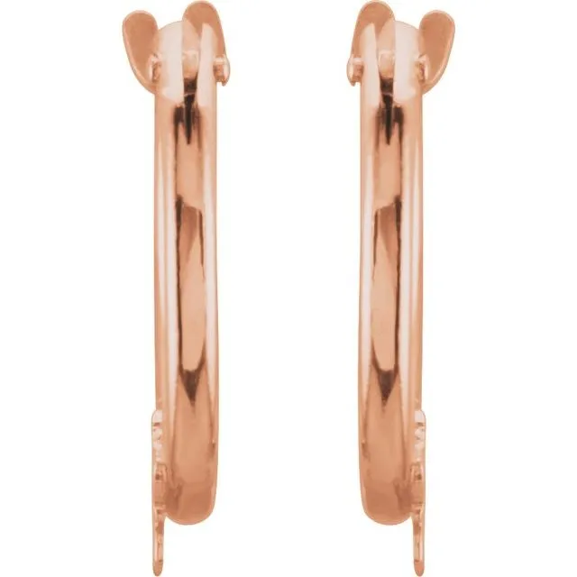 Earrings TreasureFineJewelers 14K Rose Gold Hinged Hoop Earrings with Star