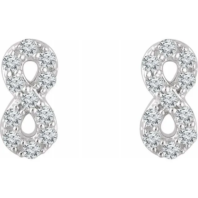 Earrings TreasureFineJewelers 14K White 16 CTW Diamond Infinity Earrings
