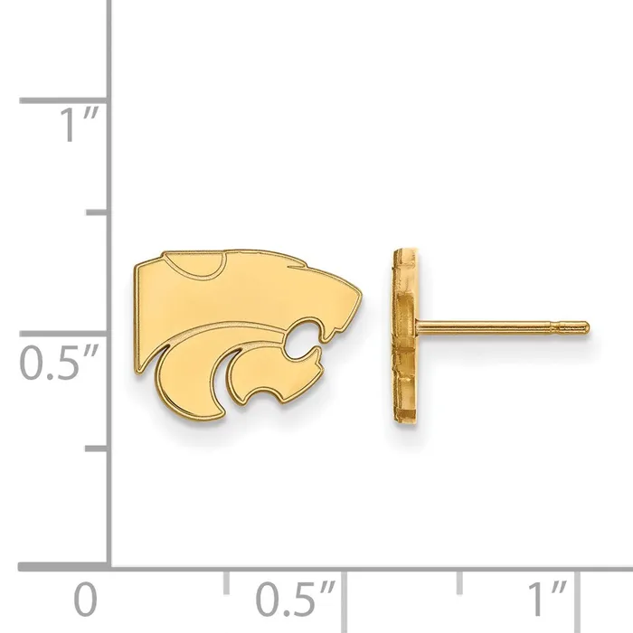 Earrings TreasureFineJewelers 14K Yellow Gold Kansas State University XS Post Earrings