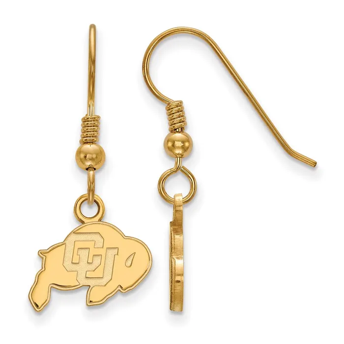 Earrings TreasureFineJewelers Sterling Silver Goldplated University of Colorado Buffalo Extra Small Dangle Wire Earrings Earrings TreasureFineJewelers Sterling Silver Goldplated University of Colorado Buffalo Extra Small Dangle Wire Earrings