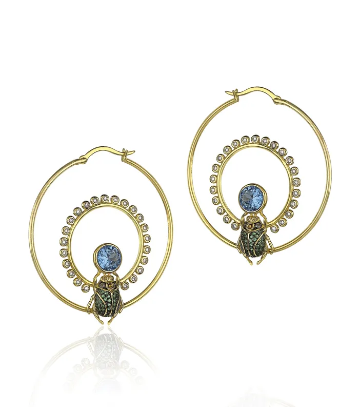 Earrings vendorunknown Beetle Hoop Earrings