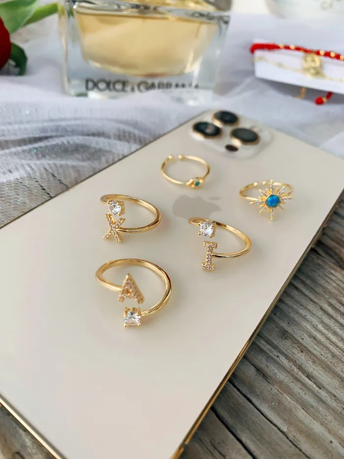 MP Jewelry Rings 14K Gold Plated Initial Ring