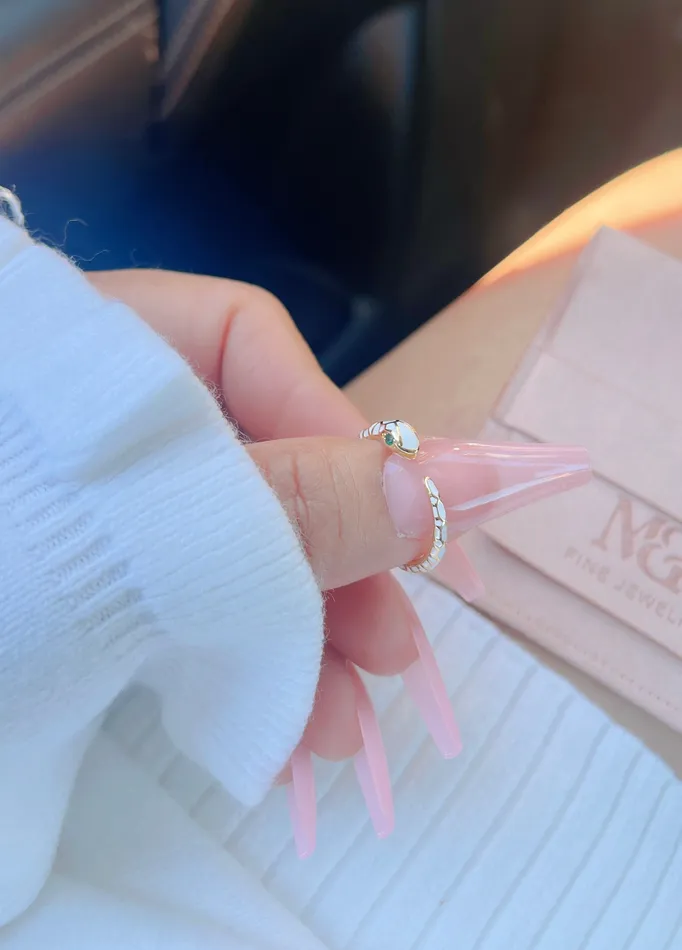 MP Jewelry Rings White Minimalistic Snake Ring