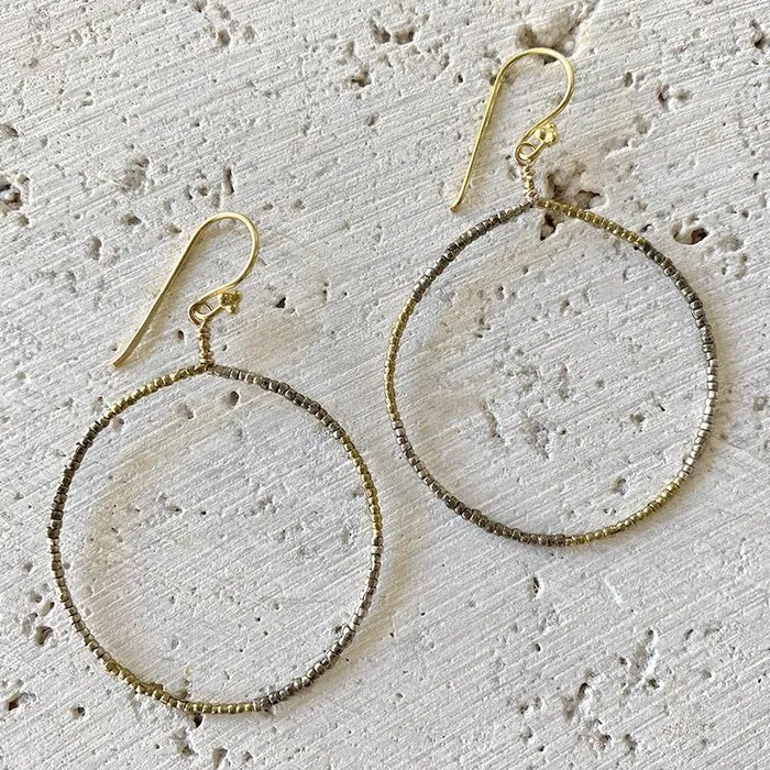 Mixed Metal Hoop Earrings Robindira Unsworth Earrings