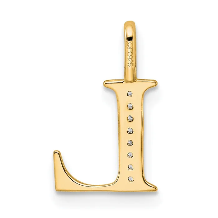 Necklaces 10k Yellow Gold Diamond Letter L Initial Pendant TreasureFineJewelers