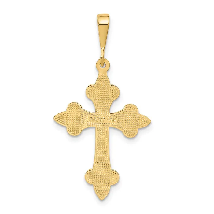 Necklaces 14k Fleur de Lis Cross Pendant TreasureFineJewelers