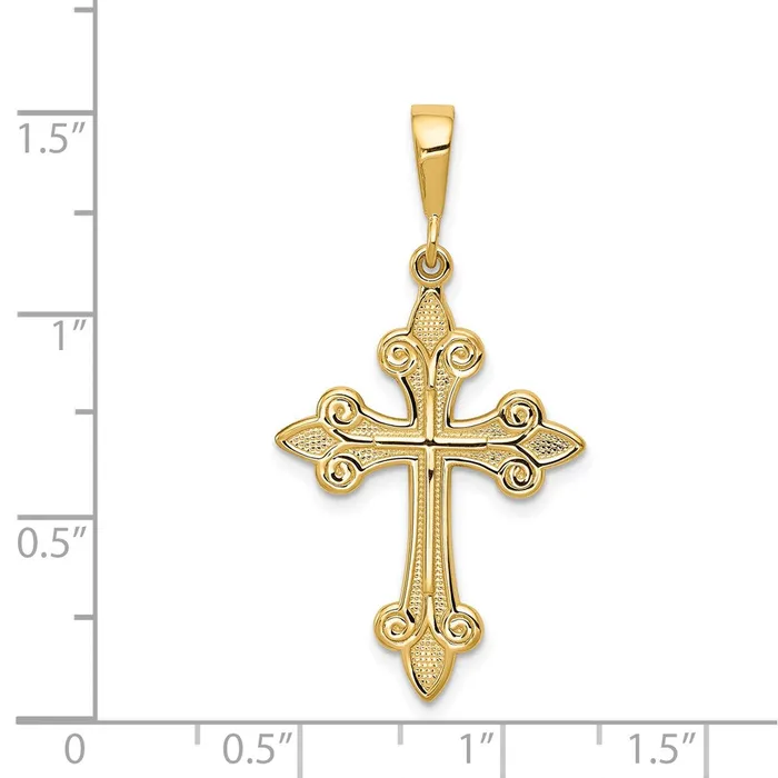 Necklaces 14k Fleur de Lis Cross Pendant TreasureFineJewelers