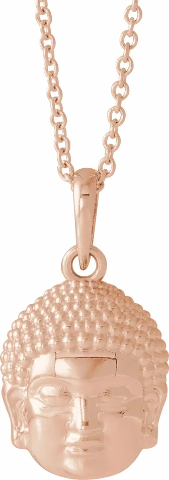 Necklaces 14K Rose Gold 147x105 mm Meditation Buddha 1618 Necklace TreasureFineJewelers Necklaces 14K Rose Gold 147x105 mm Meditation Buddha 1618 Necklace TreasureFineJewelers