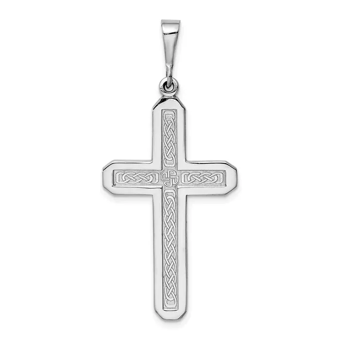 Necklaces 14k White Gold Cross Pendant TreasureFineJewelers