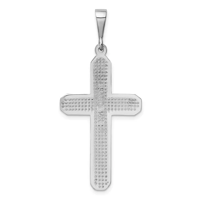 Necklaces 14k White Gold Cross Pendant TreasureFineJewelers