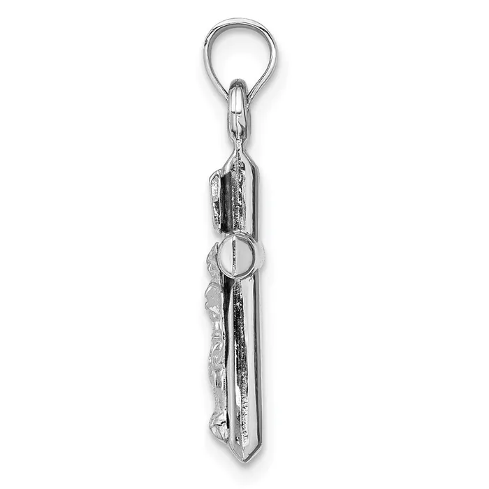 Necklaces 14k White Gold Hollow Crucifix Pendant TreasureFineJewelers