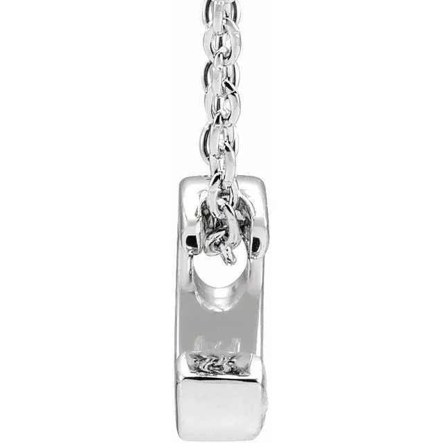 Necklaces 14K White Gold Initial C Slide Pendant 1618 Necklace TreasureFineJewelers