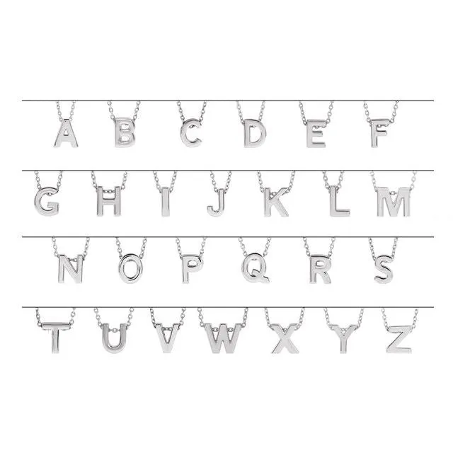 Necklaces 14K White Gold Initial C Slide Pendant 1618 Necklace TreasureFineJewelers