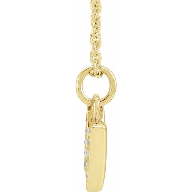 Necklaces 14K Yellow Gold 05 CTW Natural Diamond Petite Initial N 1618 Necklace TreasureFineJewelers