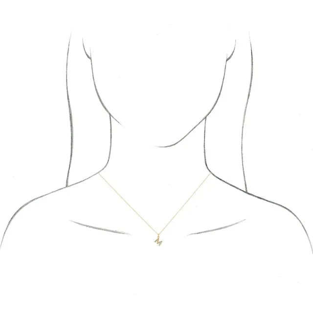 Necklaces 14K Yellow Gold 05 CTW Natural Diamond Petite Initial N 1618 Necklace TreasureFineJewelers