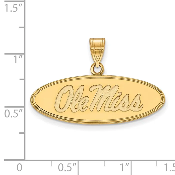 Necklaces 14K Yellow Gold University of Mississippi Medium Pendant TreasureFineJewelers
