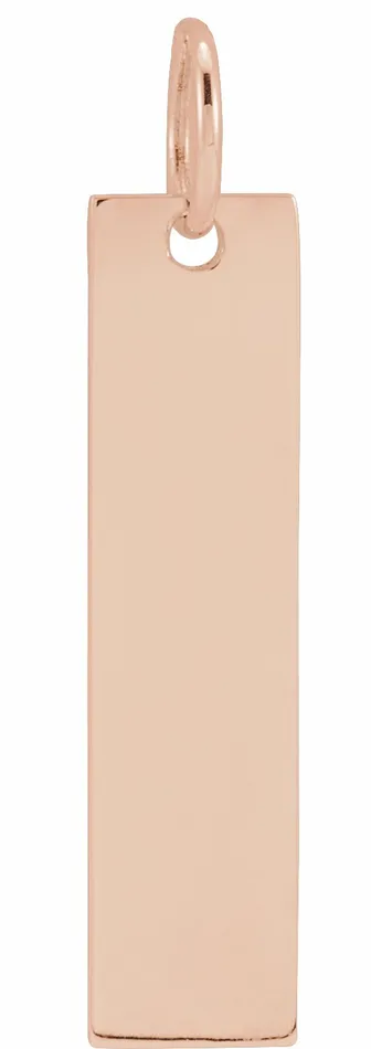 Necklaces 18K Rose GoldPlated Sterling Silver 20x5 mm Engravable Bar Pendant TreasureFineJewelers Necklaces 18K Rose GoldPlated Sterling Silver 20x5 mm Engravable Bar Pendant TreasureFineJewelers