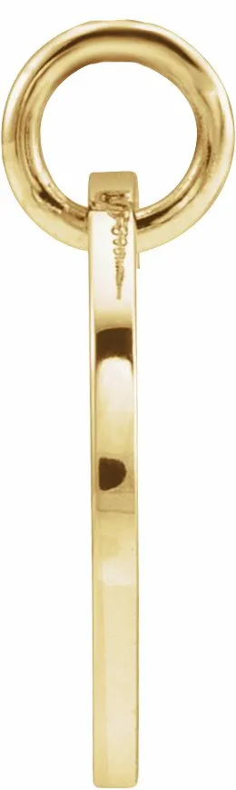 Necklaces 18K Yellow GoldPlated Sterling Silver Initial U 10 mm Disc Pendant TreasureFineJewelers