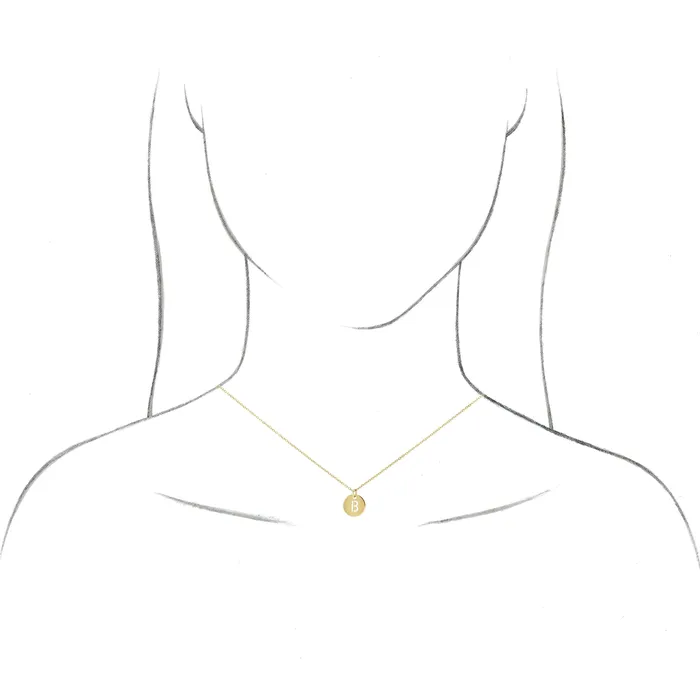 Necklaces 18K Yellow GoldPlated Sterling Silver Initial U 10 mm Disc Pendant TreasureFineJewelers