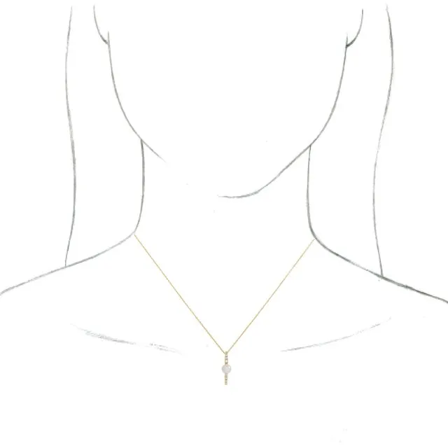 Necklaces Cultured Cultured White Freshwater Pearl 16 CTW Natural Diamond 1618 Necklace TreasureFineJewelers