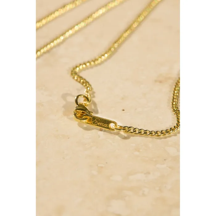 Necklaces Ema Jewels I Initial Cursive Engraved Pendant Necklace 14K 925 Gold Vermeil