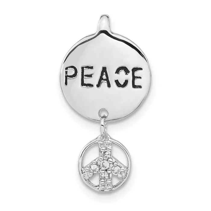 Necklaces Sterling Silver CZ Peace Inspiration Pendant TreasureFineJewelers