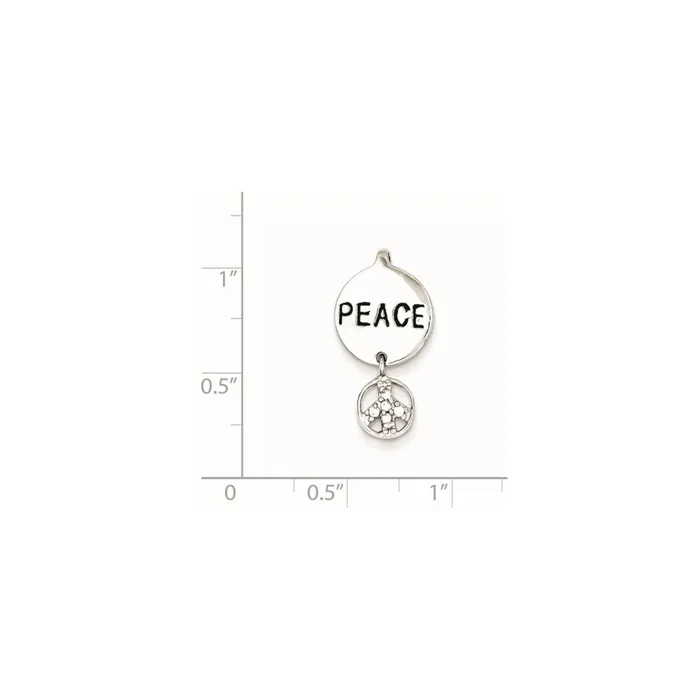 Necklaces Sterling Silver CZ Peace Inspiration Pendant TreasureFineJewelers