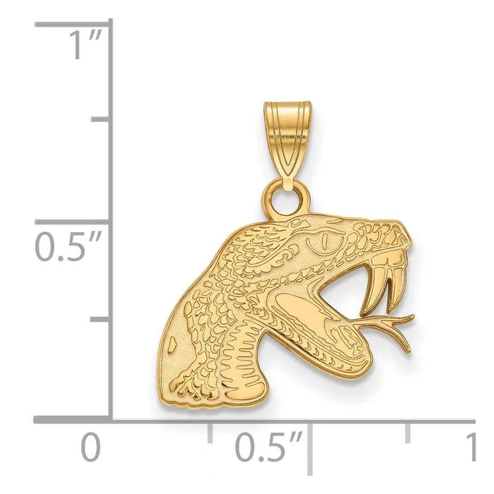 Necklaces Sterling Silver Goldplated Florida A and M University Rattler Small Pendant TreasureFineJewelers