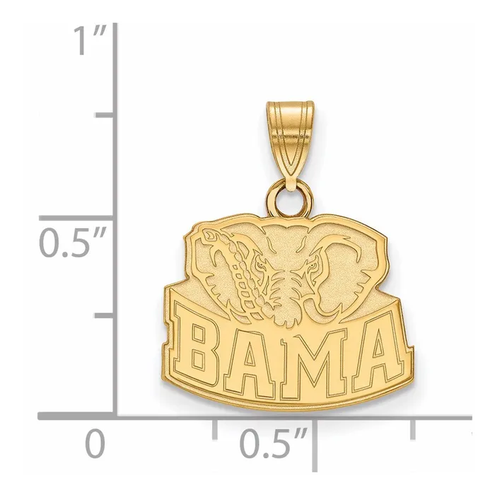 Necklaces Sterling Silver Goldplated University of Alabama Elephant Small Pendant TreasureFineJewelers