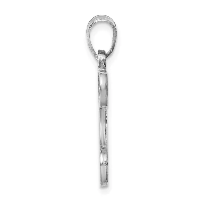 Necklaces Sterling Silver Rhodiumplated Letter W Initial Pendant TreasureFineJewelers