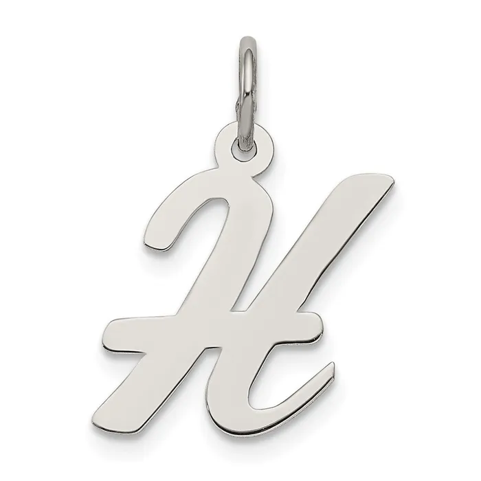 Necklaces Sterling Silver Rhodiumplated Script Letter H Initial Charm TreasureFineJewelers Necklaces Sterling Silver Rhodiumplated Script Letter H Initial Charm TreasureFineJewelers