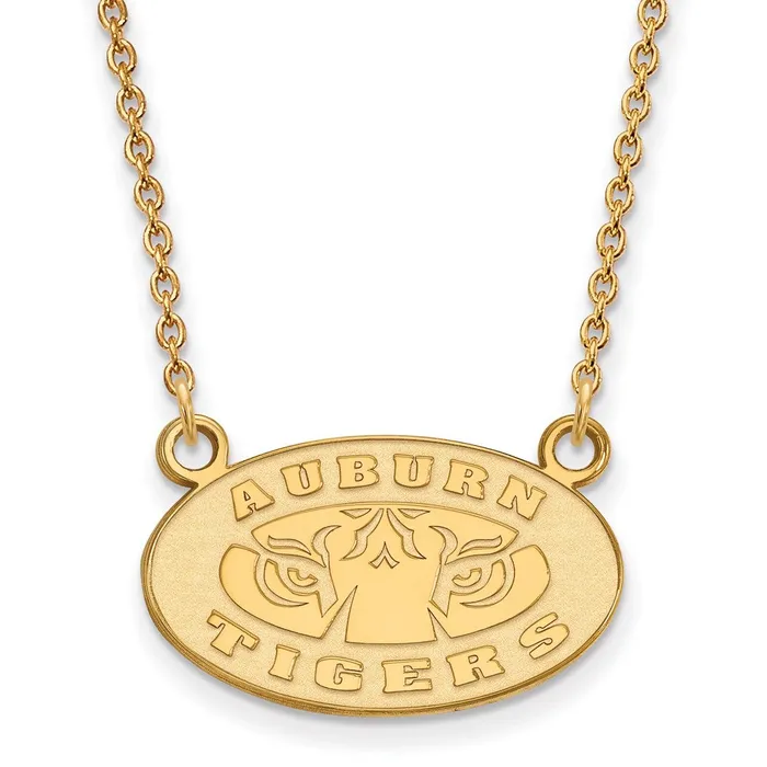 Necklaces TreasureFineJewelers 10k Gold Auburn Tigers Small Pendant Necklace Necklaces TreasureFineJewelers 10k Gold Auburn Tigers Small Pendant Necklace