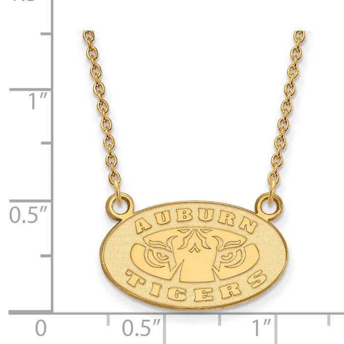 Necklaces TreasureFineJewelers 10k Gold Auburn Tigers Small Pendant Necklace