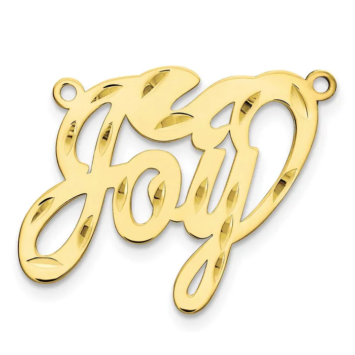 Necklaces TreasureFineJewelers 10K Polished Diamondcut Name Plate