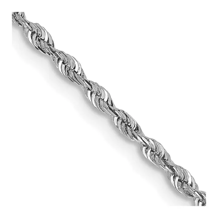 Necklaces TreasureFineJewelers 10k White Gold 185mm DC Quadruple Rope Chain