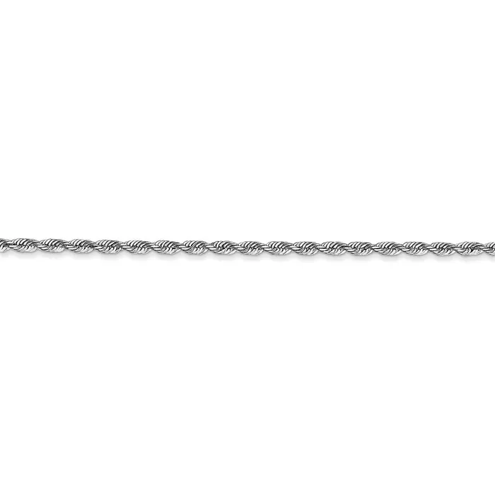 Necklaces TreasureFineJewelers 10k White Gold 185mm DC Quadruple Rope Chain