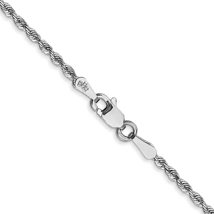 Necklaces TreasureFineJewelers 10k White Gold 185mm DC Quadruple Rope Chain