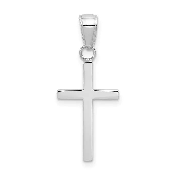 Necklaces TreasureFineJewelers 10k White Gold 3D Cross Pendant