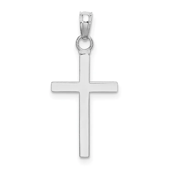 Necklaces TreasureFineJewelers 10k White Gold 3D Cross Pendant