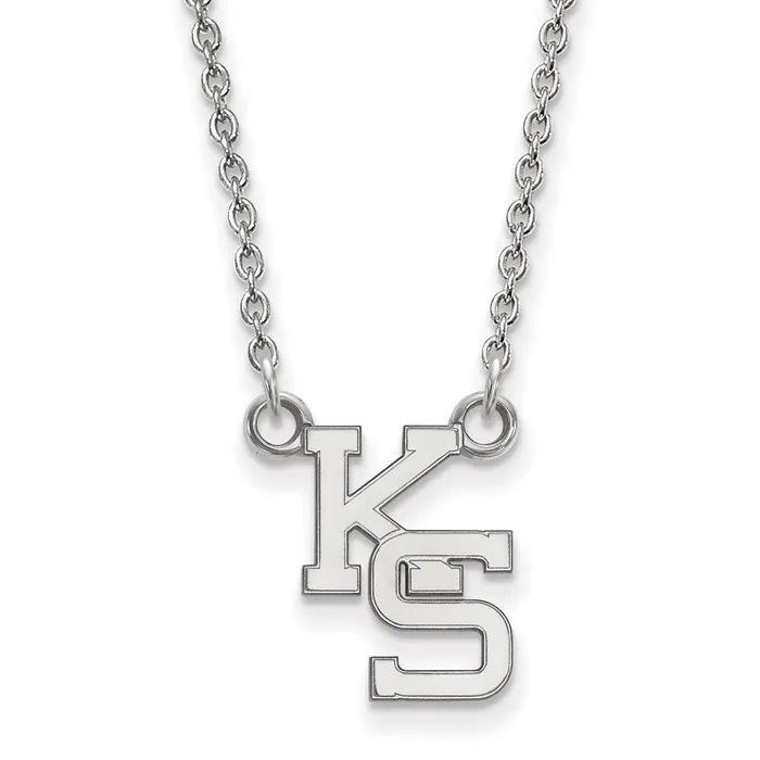 Necklaces TreasureFineJewelers 10K White Gold Kansas State University Small Pendant wilth Necklace Necklaces TreasureFineJewelers 10K White Gold Kansas State University Small Pendant wilth Necklace