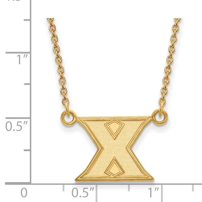 Necklaces TreasureFineJewelers 10K Yellow Gold Xavier University Small Pendant with Necklace
