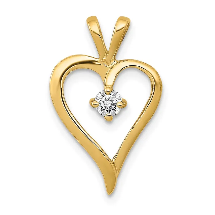 Necklaces TreasureFineJewelers 14k AA 110ct Diamond Heart Pendant
