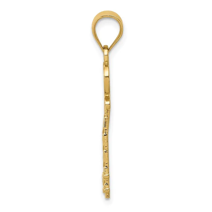 Necklaces TreasureFineJewelers 14k Diamondcut Key Pendant