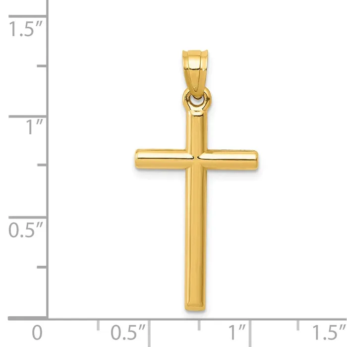 Necklaces TreasureFineJewelers 14k Polished Hollow Cross Pendant