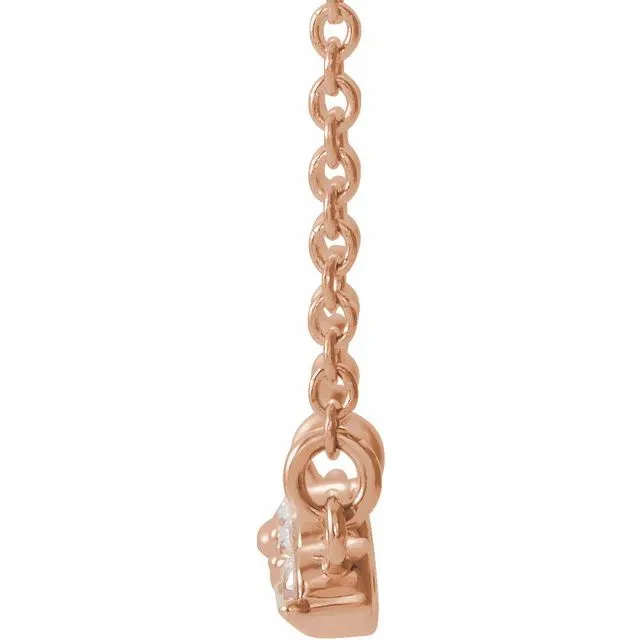 Necklaces TreasureFineJewelers 14K Rose Gold 14 CTW Natural Diamond Graduated 16 Necklace