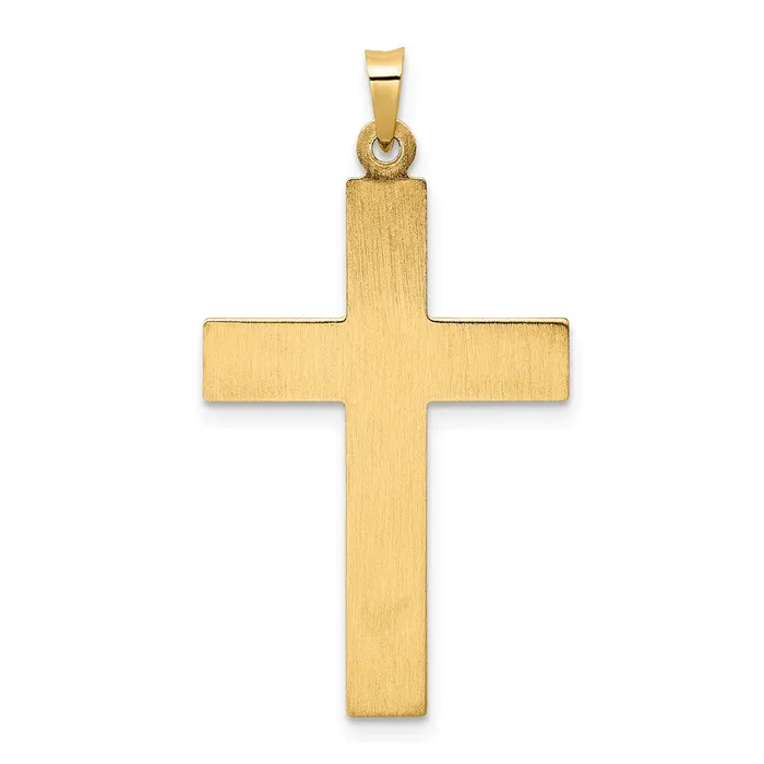 Necklaces TreasureFineJewelers 14k Twotone Polished Hollow Rosary Cross Pendant