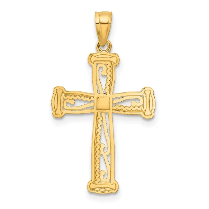 Necklaces TreasureFineJewelers 14k wRhodium Cross Pendant