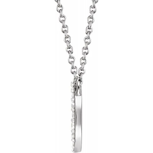 Necklaces TreasureFineJewelers 14K White 13 CTW Diamond Cluster 1618 Necklace
